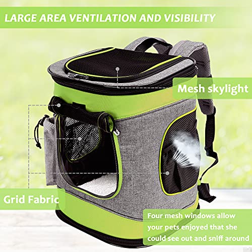 Kato Tirrinia Haustier Hund Träger Rucksack, Haustier Tragetasche mit Mesh für mittelgroße Hunde Katzen, 1.5lbs Welpen Träger tragbare Reisetasche
