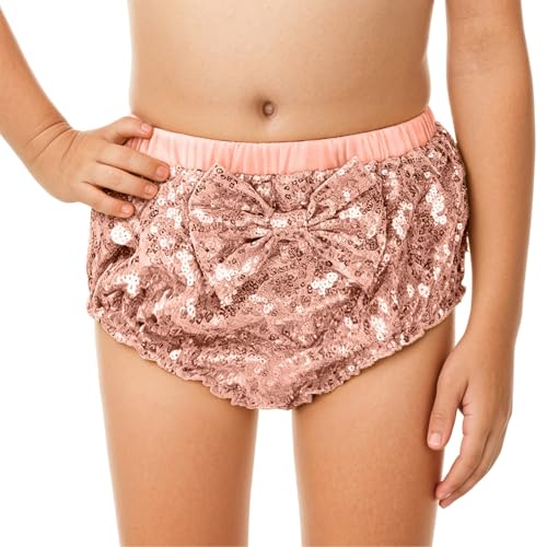 Generisch Pantalones cortos brillantes para niños, pantalones cortos de cosplay, pantalones cortos con ribete de encaje y volantes, pantalones cortos de baile para festivales, fiestas y desfiles