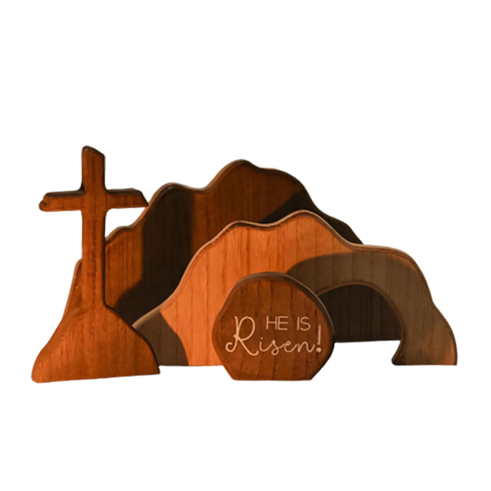 ordinarYone Empty Easter Scene Decors,Easter Resurrections Scene with Crosses Display,Nativity Jesuses