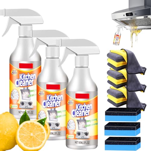Powerful Kitchen Foam Cleaner, Küchen Schaumreiniger, Foamify Küchenschaumreiniger, All Purpose Kitchen Foam Cleaner, Powerful Stain Removing Foam for Kitchen Cleaning 60ml (3 Stück)