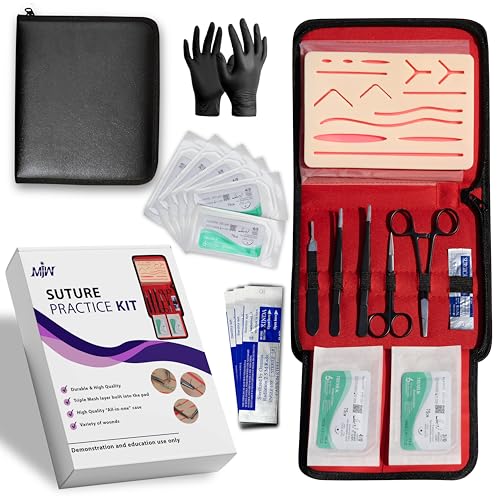 Nahtübungsset Chirurgisches Nahtset Geschenk für Medizinstudenten, Tierärzte und Zahnärzte Wiederverwendbares Silikon-Nahtpolster Nur zu Demonstrations- und Schulungszwecken Silikon-Nahtset