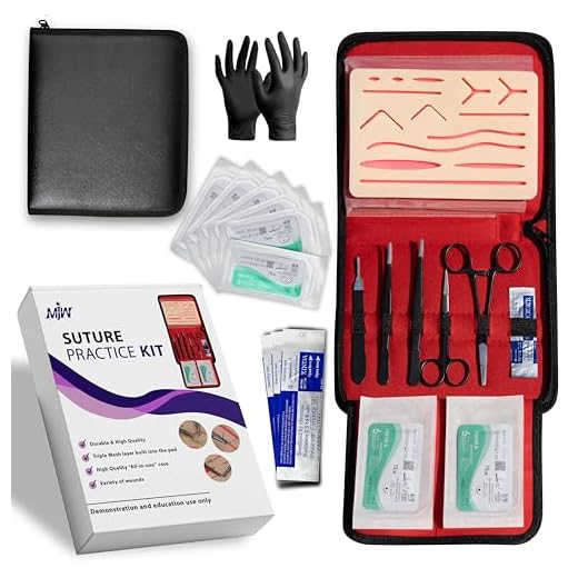 Suture practice kit | Kit de práctica de sutura | Kit Completo de Sutura para de Estudiantes de Medicina, Veterinarias y Entrenamiento de Quirurgicas duradera incluir Silicona Almohadilla de Sutura