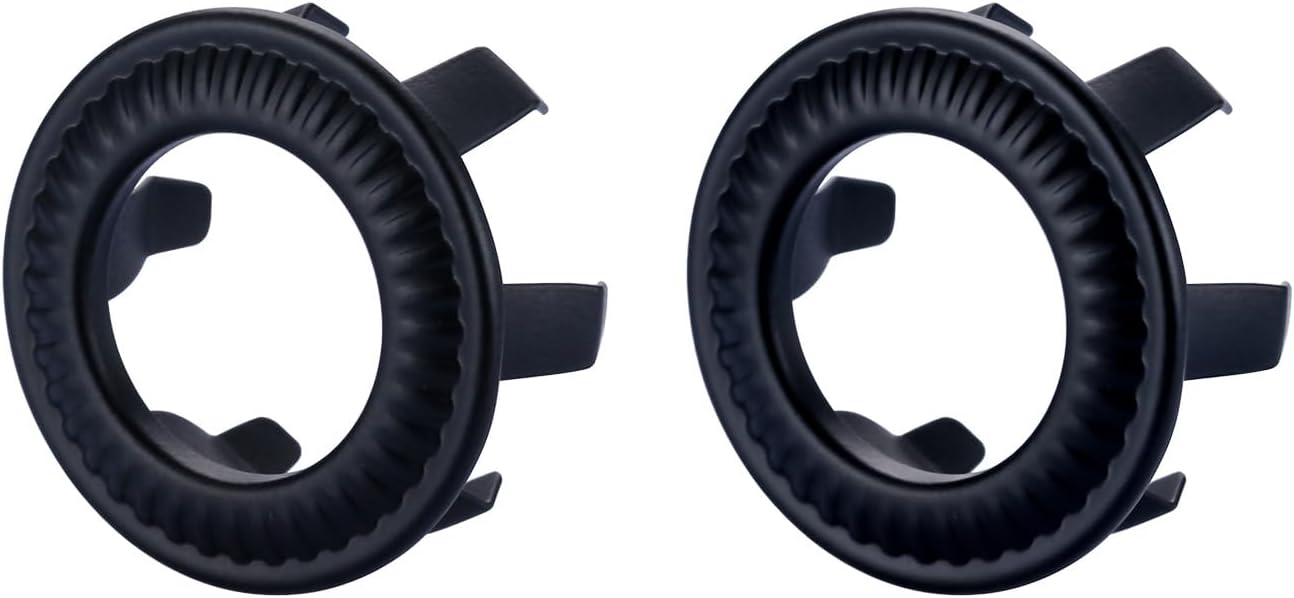 2 Pack Sink Overflow Ring, WOWOW Brass Sink Trim Overflow Cover Hole Insert Cap, Vanity Sink Trim Rings for Bathroom Kitchen Basin (Matte Black)