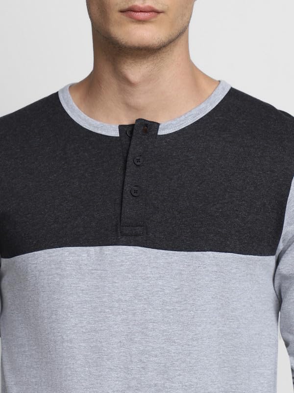 Image of Dennis Lingo Men's Cotton Henley Neck Tshirt, Regular Fit Long Sleeve