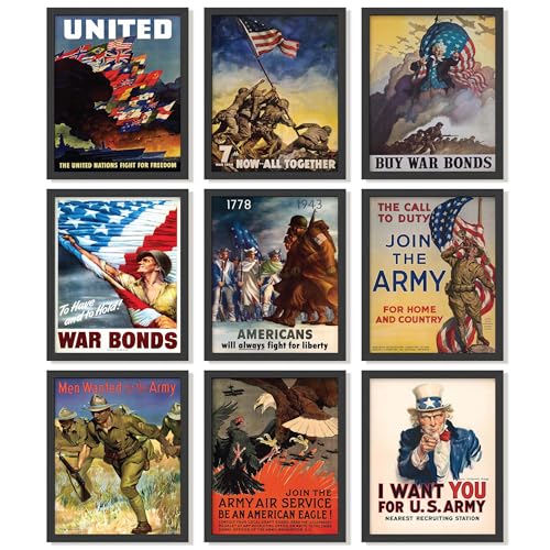 97 Decor Vintage WW2 Poster - Us History Posters for Classroom Decorations, World War 2 Propaganda...