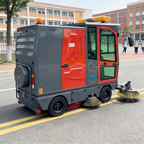 Máquina barredora industrial de cabina cerrada, equipo de limpieza de pisos para fábrica de almacén y gestión de propiedades