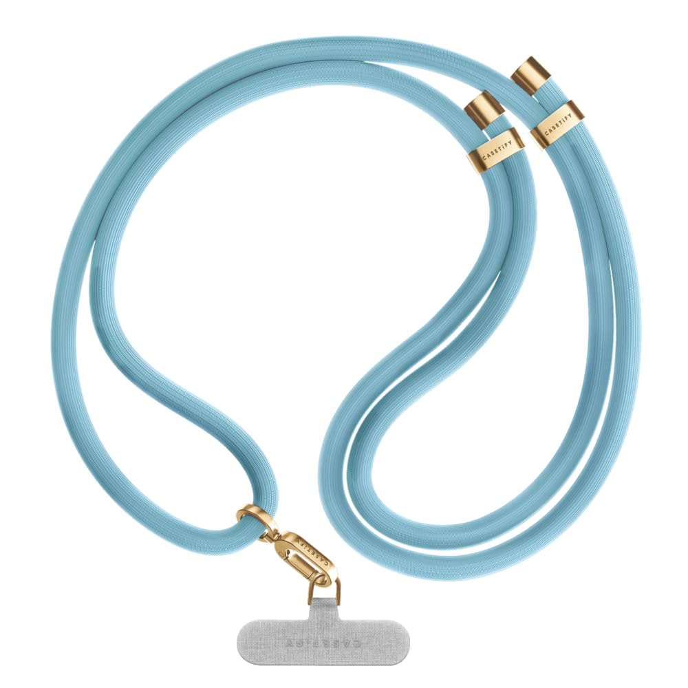 CASETiFY 8mm Rope Cross Body Strap with Card - Baby Blue