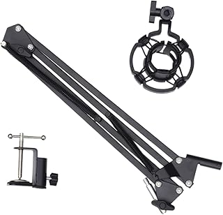 VICASKY 1 Conjunto De Suporte De Metal Boom Mic Boom Suporte De Metal Microfone Com Suporte Braçadeira De Mesa De Microfone Portátil Suporte De Rack De Microfone Suporte De Microfone