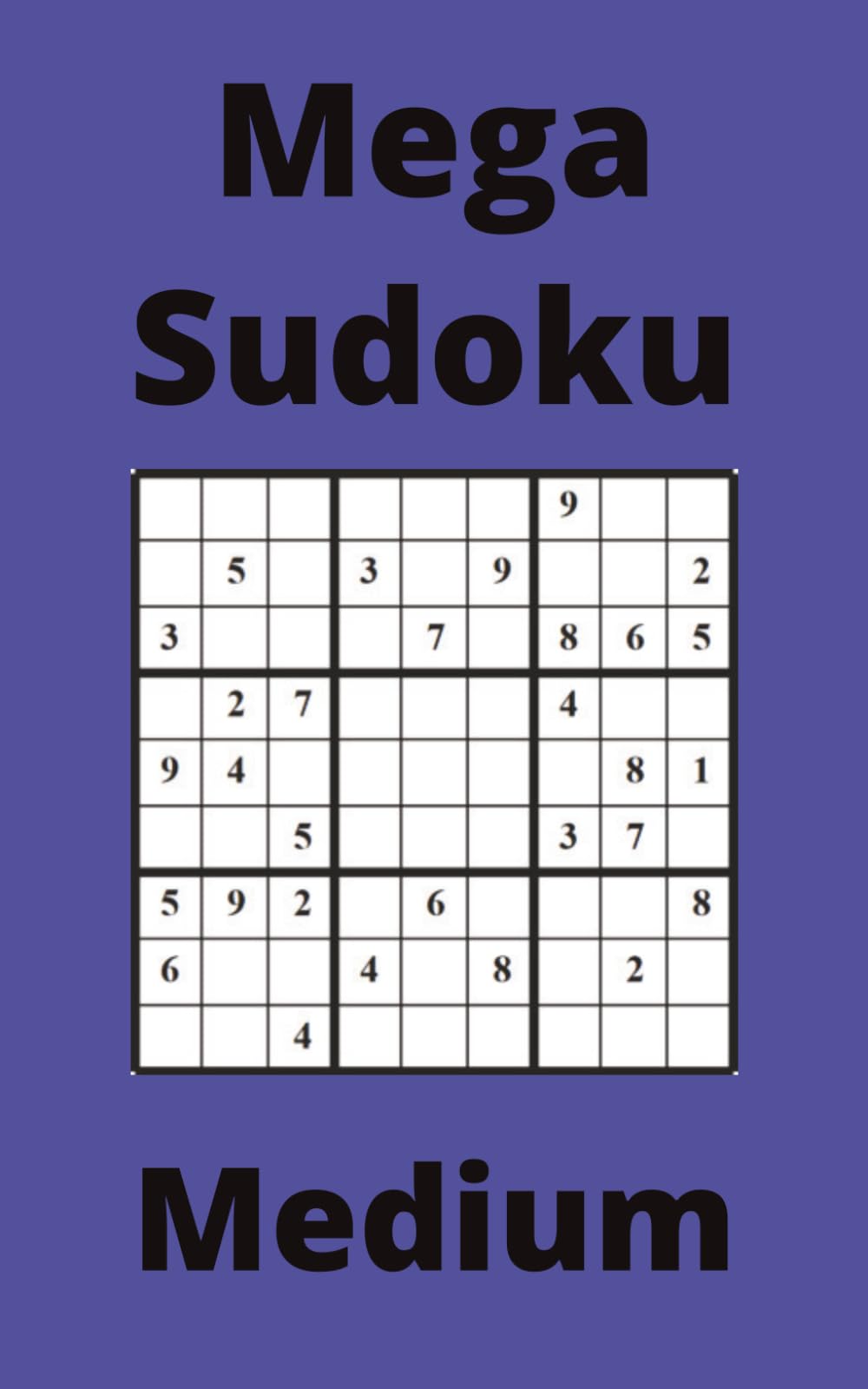 Blue Mega Sudoku Book, 9x9 Puzzles, 200 Pages, 5x8, Medium