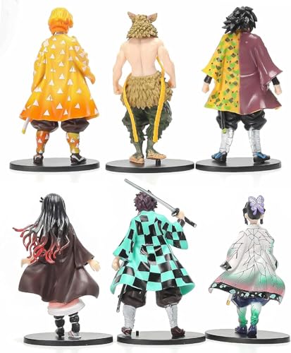 Image of Awestuffs Set of 6 D Slayer Action Figures Limited Edition for Car Dashboard, Decoration, Cake, Office Desk & Study Table (Set of 6) (D Slayer)