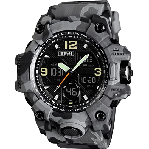Montre à quartz style militaire britannique Dull Greycamo pour éviter les rayures