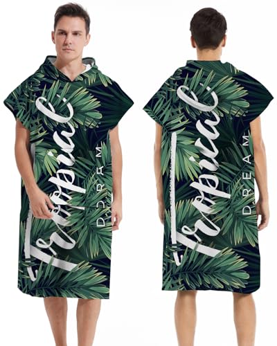 LOMTRATS Polar de Doble Cara con Bolsillos Capa de Surf de Secado rápido Toalla cambiante Bata de baño Sudadera con Capucha para Mujeres y Hombres Natación Playa Surf Buceo Baño en casa