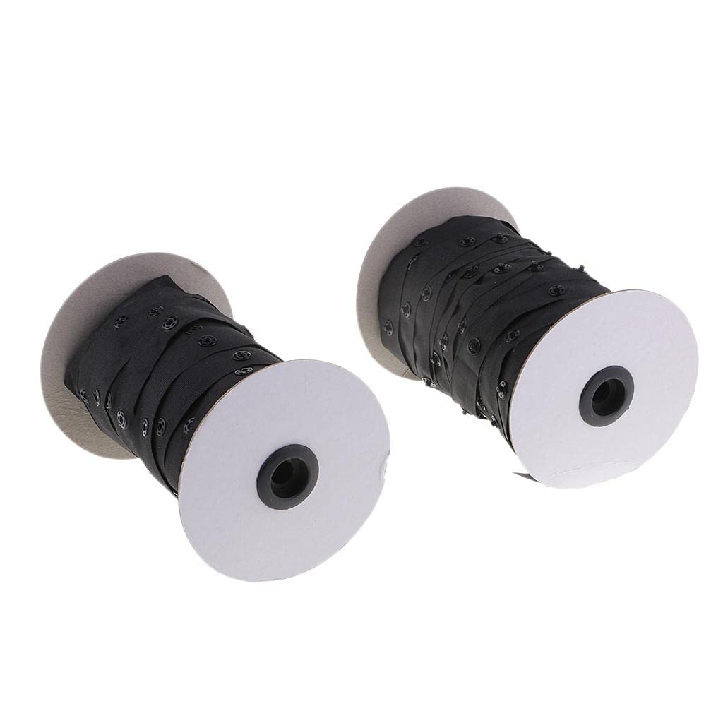 Juego de 3 rollos de cinta de plástico para fundas de edredón, cojines, tela, color negro