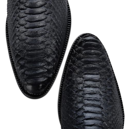 FRANCO CUADRA Men's Boot in Genuine Python Leather Black Gray 827PBTS 6