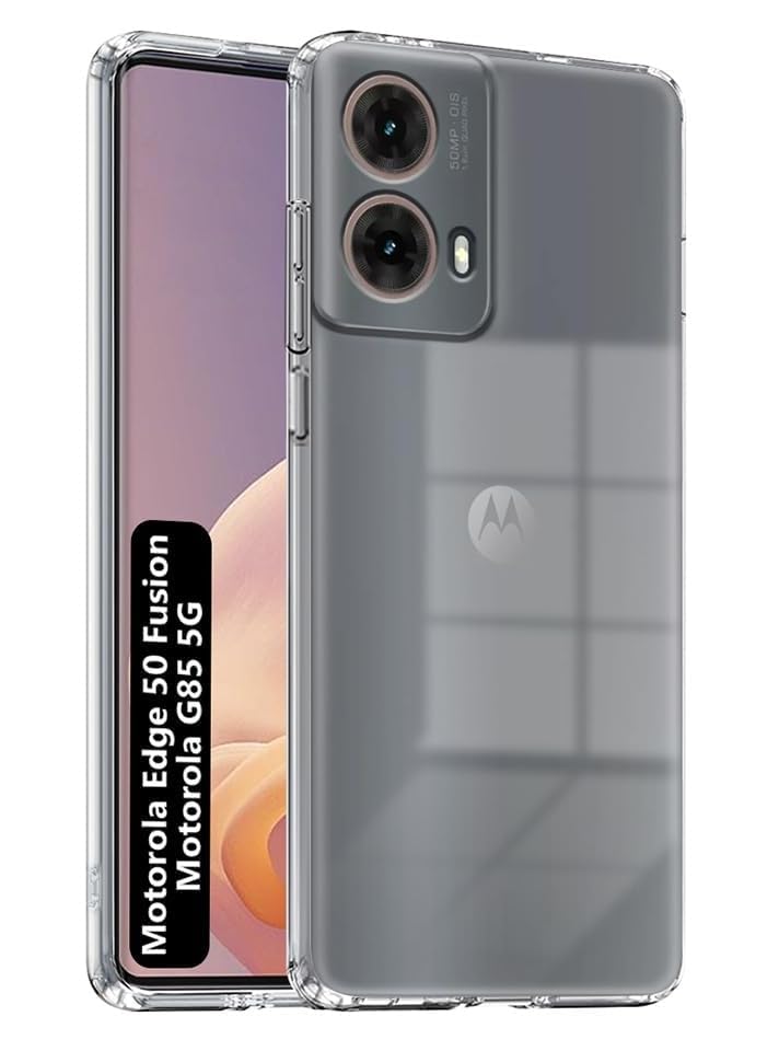 Image of COVERBLACK Soft Rubber Back Cover Compatible Model for Moto Edge 50 Fusion - Transparent