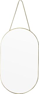 Gold Oval Mirror, Vanity Mirror with PVC Plastic Frame, Wall Mount Mirrors Decor 9.2x15.9 inch