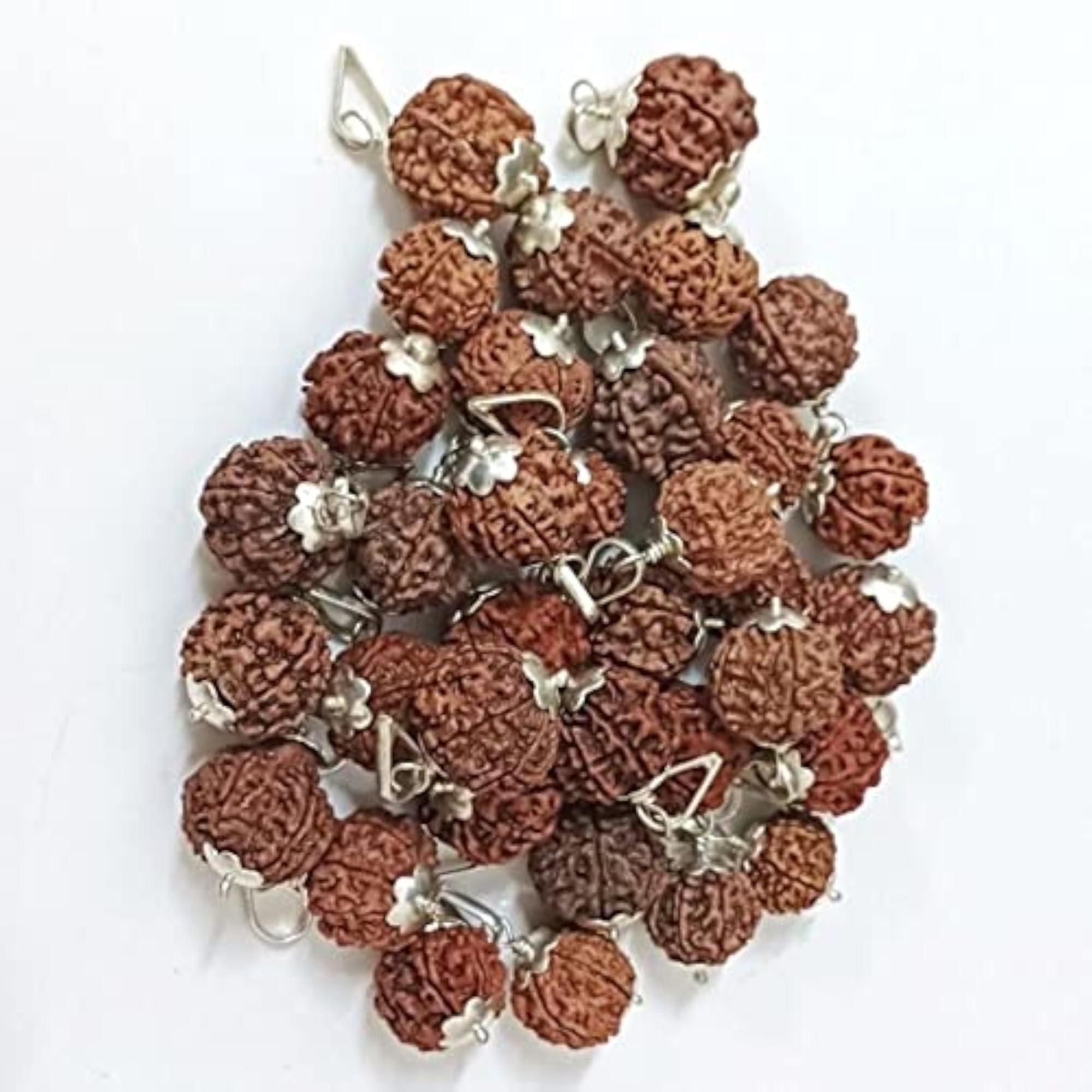 7 Mukhi Seven Faced Nepali Rudraksha Silver Pendant, Spiritual Healing