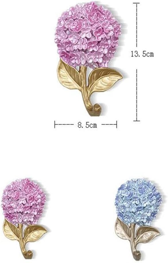 4pcs Wall Resin Flower Hanger Craft Home Decor Key Pack Coat Hook Hanging Wall Sticker(E)
