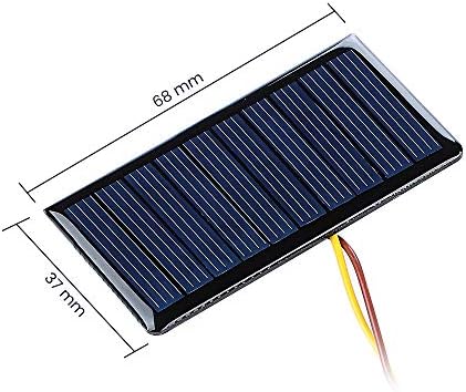 SUNYIMA 10Pcs 5V 60mA Mini Polycrystalline Solar Panels Cells 68mmx37mm/2.67"x1.45" for DIY Solar Cells Projects Toys