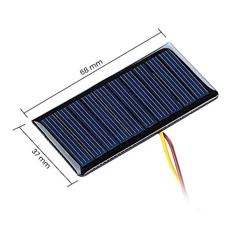 SUNYIMA 10 Stück 5V 60mA Mini Polykristalline Solarzellen Zellen 68mmx37mm für DIY Solarpanel Projekte Spielzeug