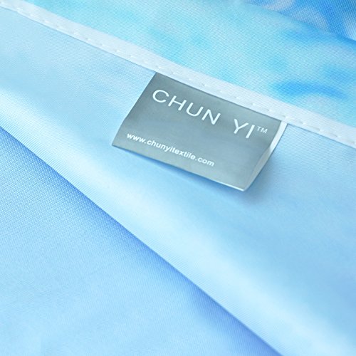Chun Yi Christmas Shower Curtains, Santa Claus Merry Christmas Holiday Waterproof Shower Bathroom Decoration, With 12 Stitched Plastic(Light Blue), 72" X 72" #TOP2
