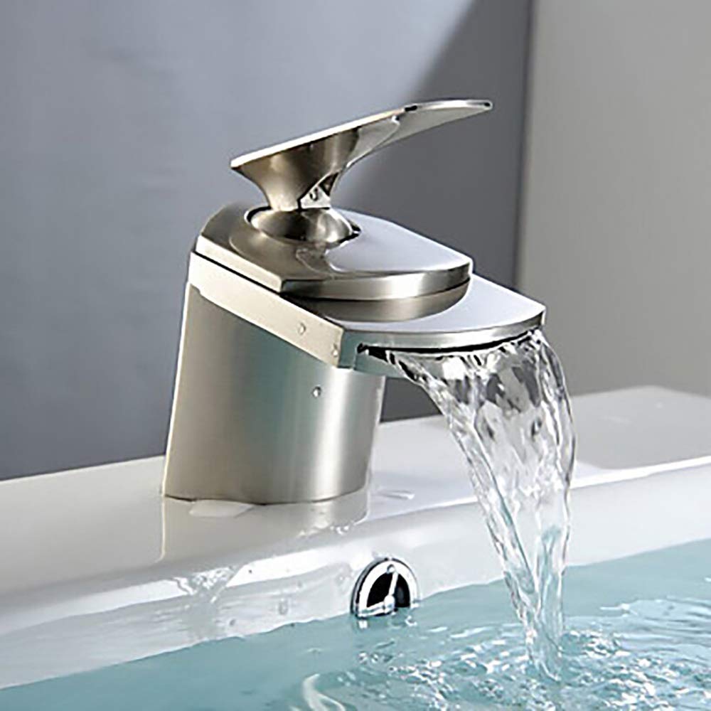 Robinet de lavabo en laiton moderne argent pour salle de bain d'hôtel