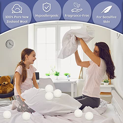Wool Dryer Balls -Erosbon Premium 100% New Zealand Wool,Natural Fabric Softener For Sensitive Skin-Reusable Laundry Dryer Balls,Reduce Wrinkles & Save Time, Baby Safe & Hypoallergenic(12Pack) #TOP3