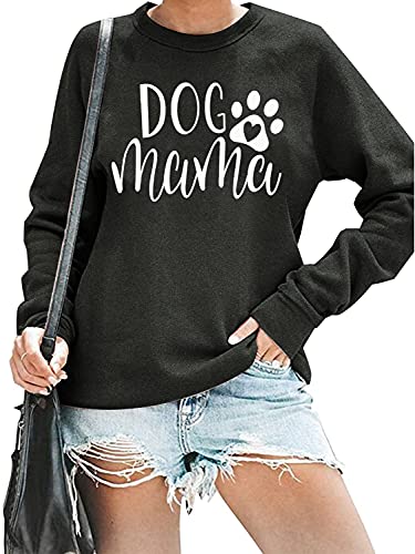 Dog Mom Sweatshirt For Women Cute Dog Paw Graphic Long Sleeve Pullover Blouse（S-2Xl） #TOP19