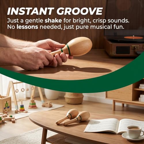 Musfunny Maracas Shakers Instruments de musique Percussion en bois pour – vue 2