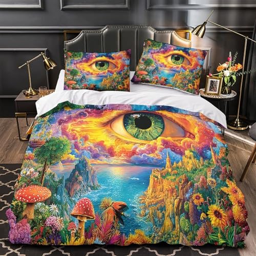 Housse de couette néon 3D 260x220 cm en microfibre - 4
