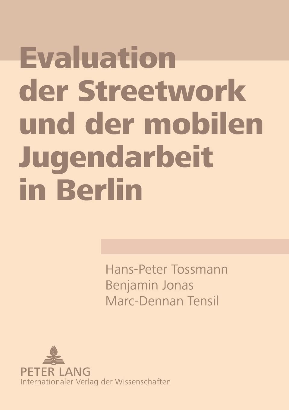 Evaluation Der Streetwork Und Der Mobilen Jugendarbeit in Berlin