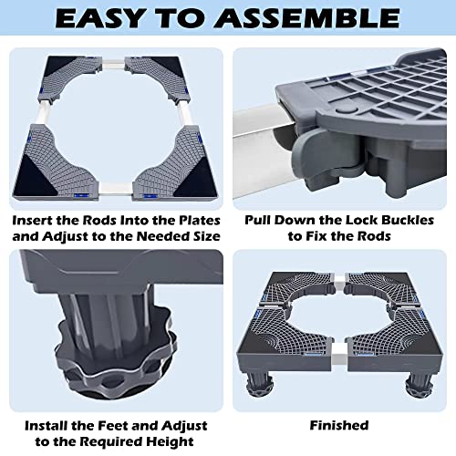 image for Prolee 2 Pack Fridge Stand Heavy Duty Universal Adjustable Base Washin