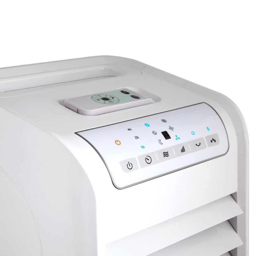 Orbegozo Air 46 Luftkühler 3-in-1, 3 Stufen, Zeitschalter, Kühlakkus, Tank von 6 l, Fernbedienung, leise, 55 W, Kunststoff / Metall | 3 Geschwindigkeitsstufen, Timer, 6 Liter Tank, Fernbedienung, 55 W
