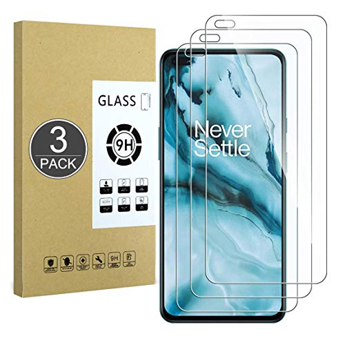 E-Hamii Protector de Pantalla Compatible con Oneplus Nord(5G),[Resistente a Rayones,Alta Definición,Sin Burbujas], [3 Piezas] Protector de Vidrio Templado para Oneplus Nord(5G)