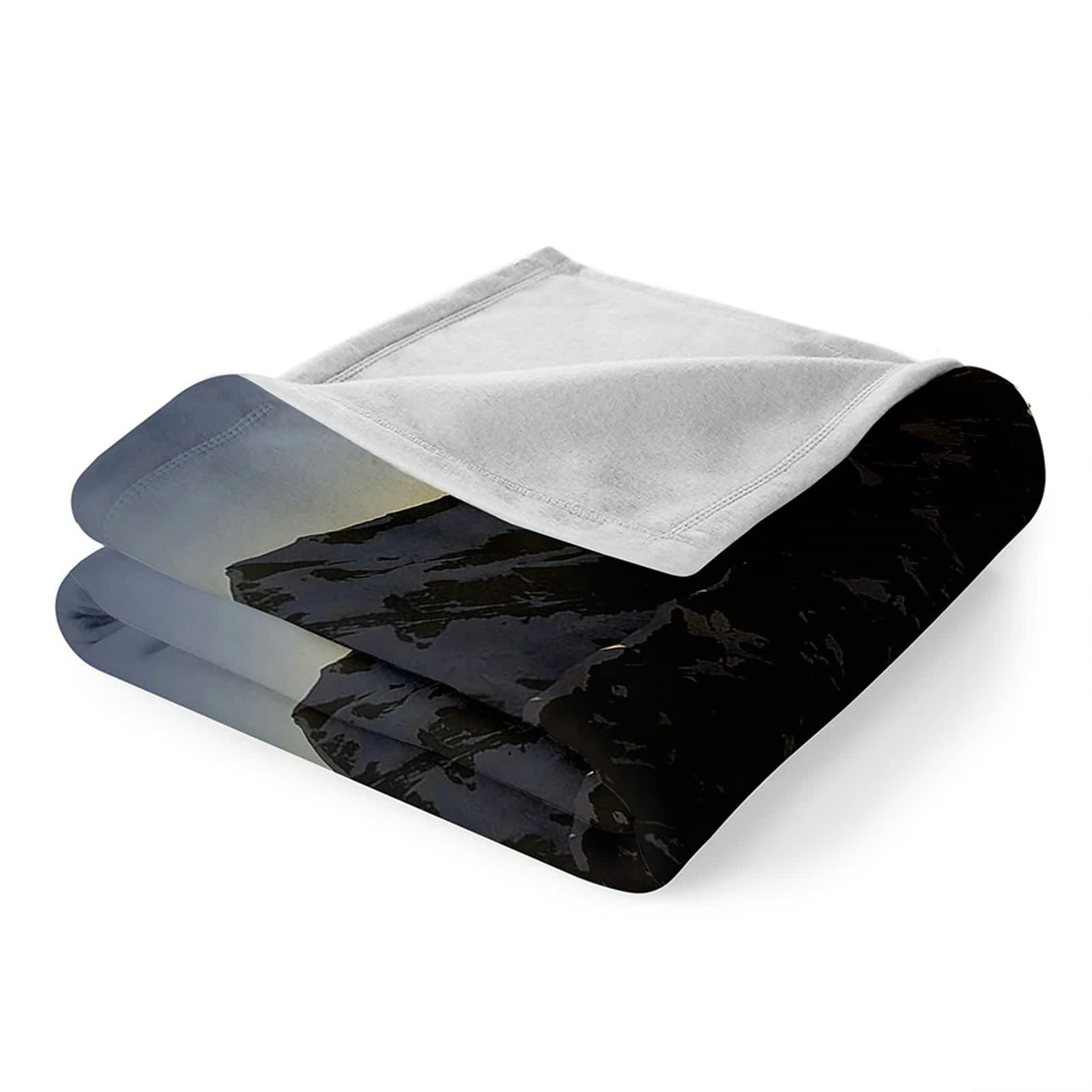 Aeici Couverture Polaire, Couverture Imprimée Enfant Couverture 160x200 cm Montagne de Neige Couverture Canapé Hiver Cadeau pour Adultes et Enfants