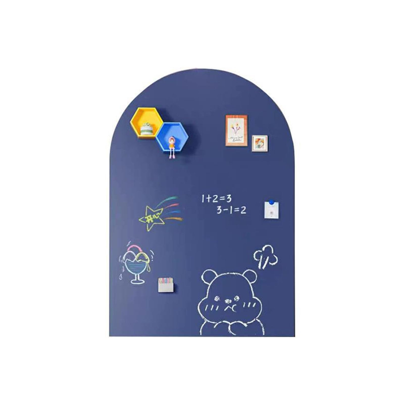 Pizarra magnética educativa para pared, pegatina de 40x32 pulgadas para niños, creatividad y aprendizaje en hogar, diseño curvo, pared de tiza