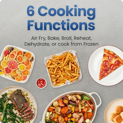 Image of Chefman Dual Air Fryer Oven with DC Motor, 9 Qt. Double Basket Air Fryer with 450F Max Temp for Meals in Minutes, Bake, Broil, Dehydrate, Reheat for Extra-Crispy Chicken, Fries, and More - Black