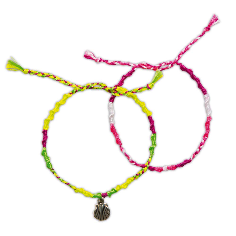Janod Coffret 7 Bracelets Brésiliens Fluo à Créer - Kit Loisir Créatif Enfant dès 8 ans - Motricité Fine et Créativité