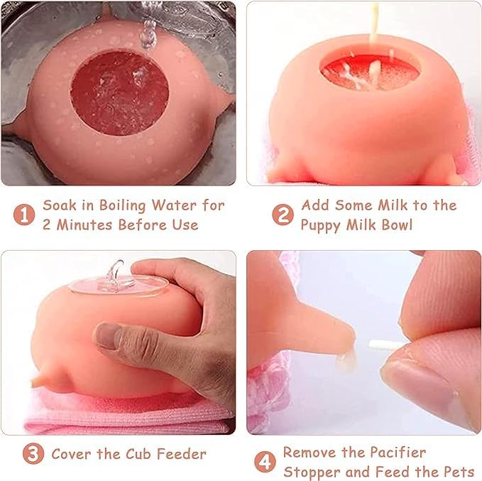 A Variety of Puppy feeders, Nursing Puppy Bottles, Puppy feeders, Nipple Silicone Puppy feeders, Puppy Feeding Stations, Suitable for Kittens, Chihuahuas, French Bulldogs, Mini Dogs and More
