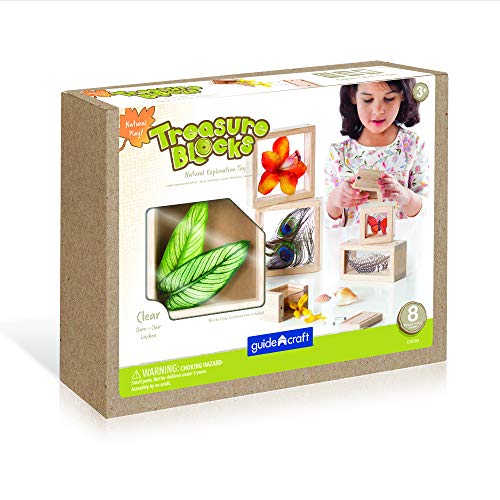 Guidecraft Treasure Blocks - Clear: Smooth Wooden Observation Stacking Blocks With Transparent Windows, Educational Toy For Kids #TOP1