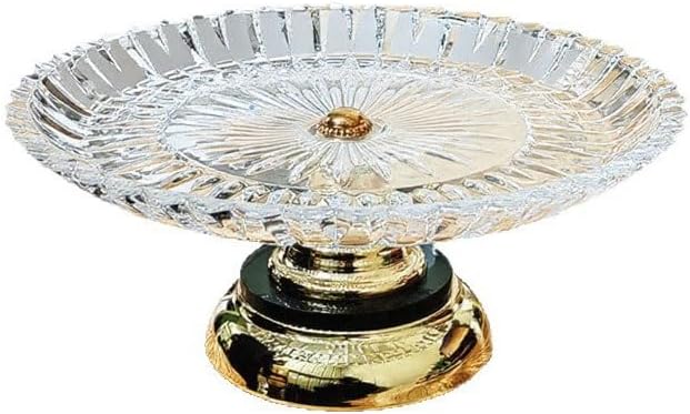 Crystal Glass High Legged Fruit Platter Hotel Family Snack Dessert Plate
