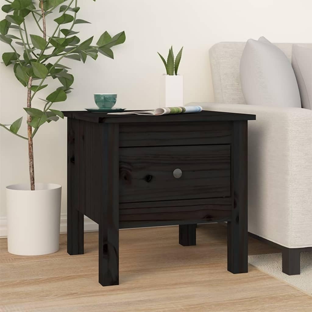 Mesa Auxiliar: Mesa Auxiliar de Madera Maciza de Pino, Consola para sofá, Adecuada para Dormitorio, Oficina y Sala de Estar (40x40x39cm)