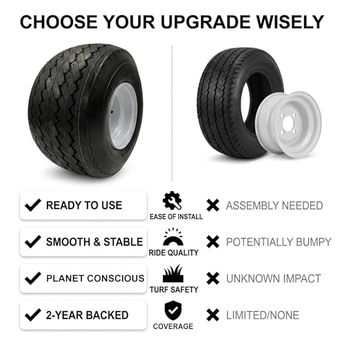 Image of eCustomrim 4-Pack Golf Cart Tire Rim Assembly 8 Inch 18X8.50-8 4 Lug White