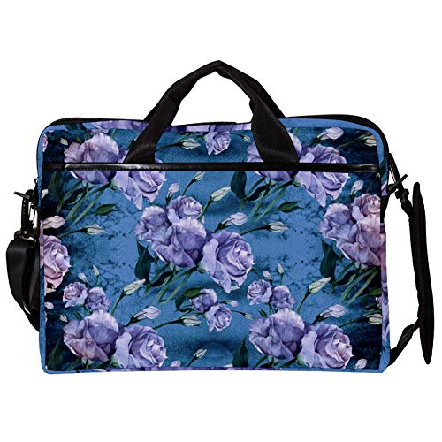 Housse ordinateur 14 15.4 pouces violette fleurs et bandoulière