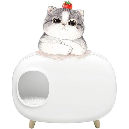 N A Haibing Maison De Toilette Chat Bac A Litiere Pour Chat Toilette Pour Chat Ps Compartiment Avec Pelle Boite De Rangement Bassin De Sable Amovible Semi Ferme Amazon Fr Cuisine Maison