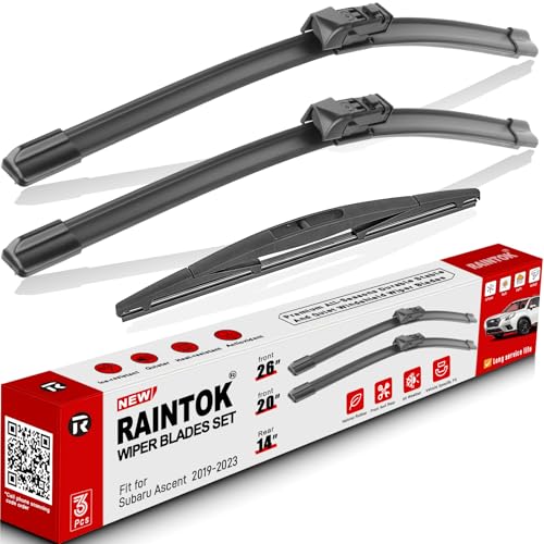 RAINTOK Windshield Wiper Blades Replacement for Subaru Ascent 2019 2020 2021 2022 2023 Original Factory Quality Front Rear Wipers Blade Set for My Car - 26