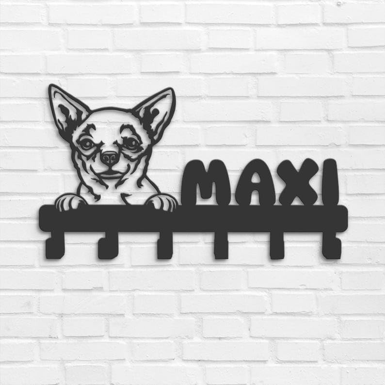 Personalized Peeking American Bully Dog Metal Wall Hook Rack – Custom Leash, Key, and Coat Holder for Entryway or Porch (American Bully Dog)