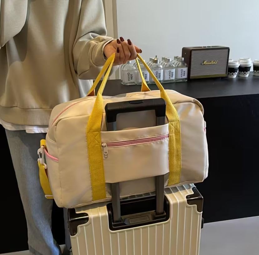 Image of Suicune Lightweight Nylon Duffle Bag Nylon Imported Travel Duffle Bag Multi- Pocket Sports Shoulder Bag for Women