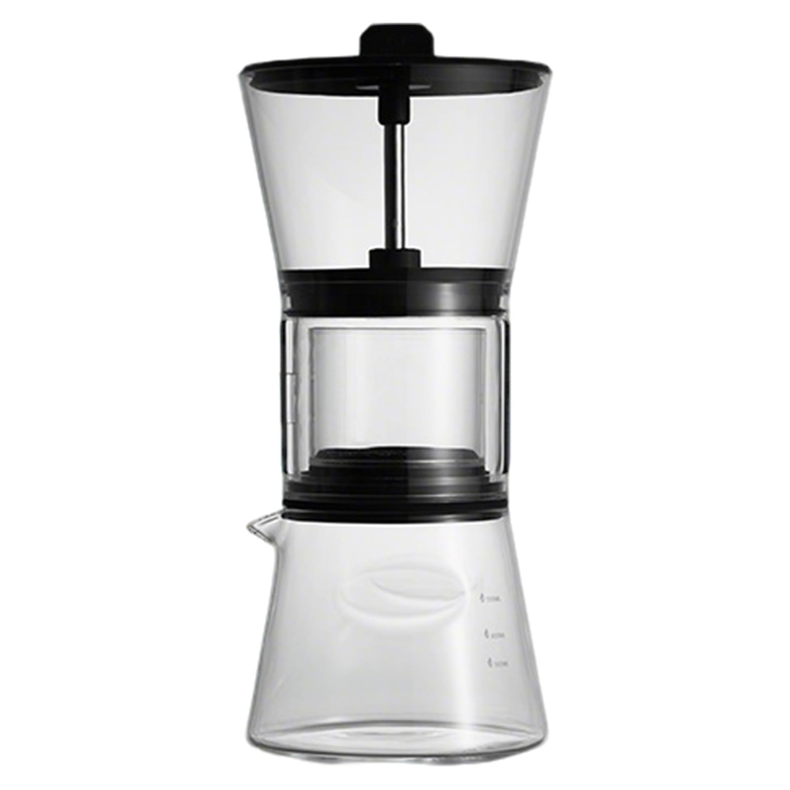 Generisch Ice Drip Coffee Maker, Pour-Over Coffee Maker Set, with 600ml Borosilicate Glass Pot, Stainless Steel Dripper, 6 Drip Speed Adjustment, for Home, Office, Parties