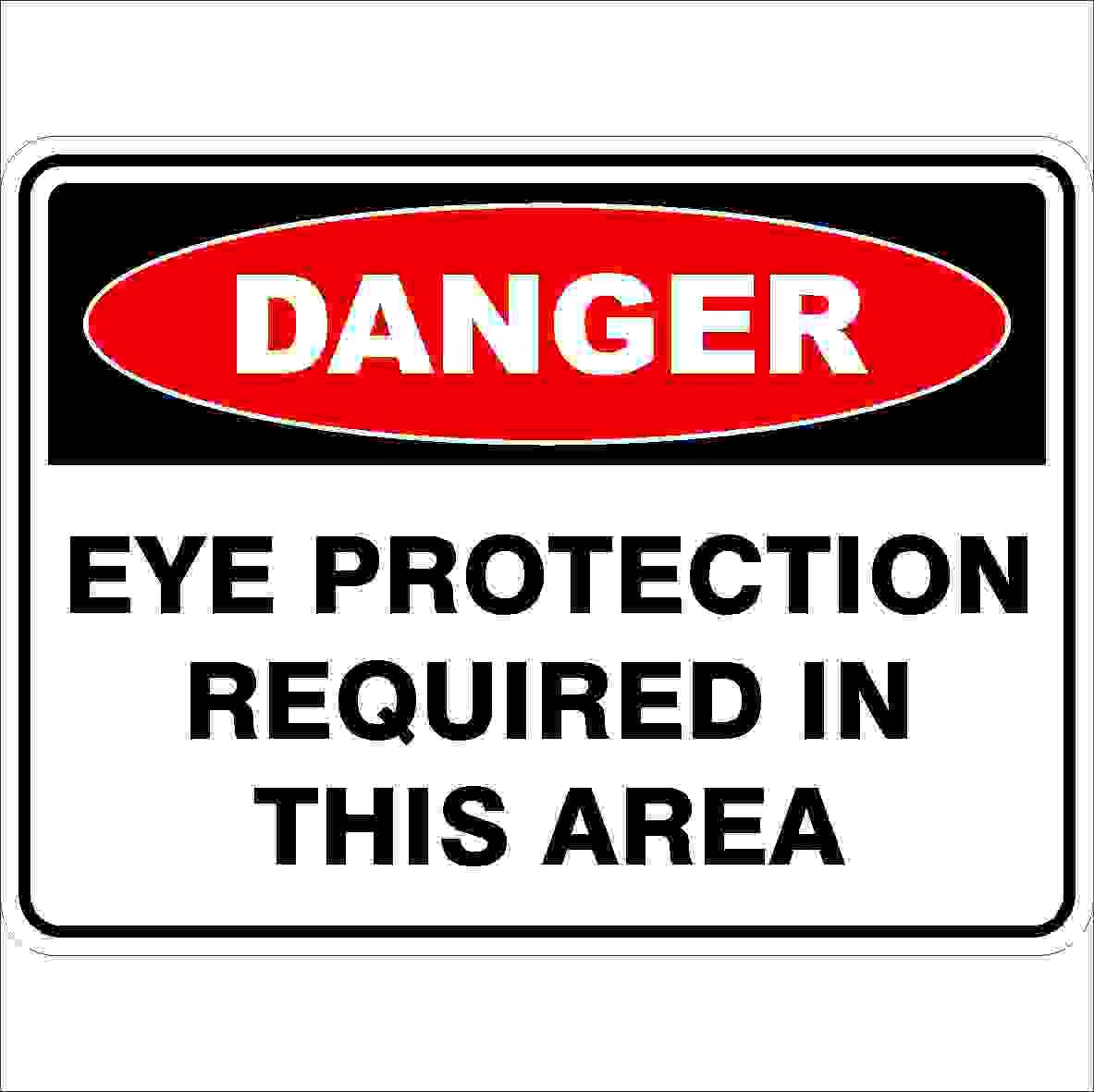 Eye Protection Required In This Area Danger Signs Metal Tin Sign 8 x 12 inch for Industrial & Commercial